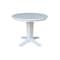 International Concepts 36 in. Solid Wood Round Top Pedestal Dining Table with 2 Chairs in White K08-36RT-23B-C61-2 - alternate 3